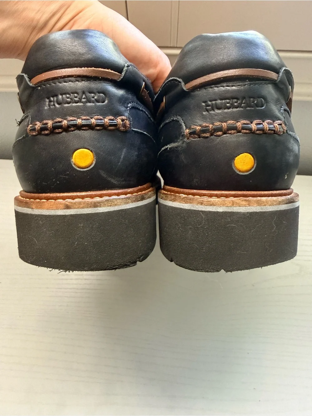 Samuel Hubbard Camplight Moccasins Saddlebag Black Boat Hiking Shoe M 11.5